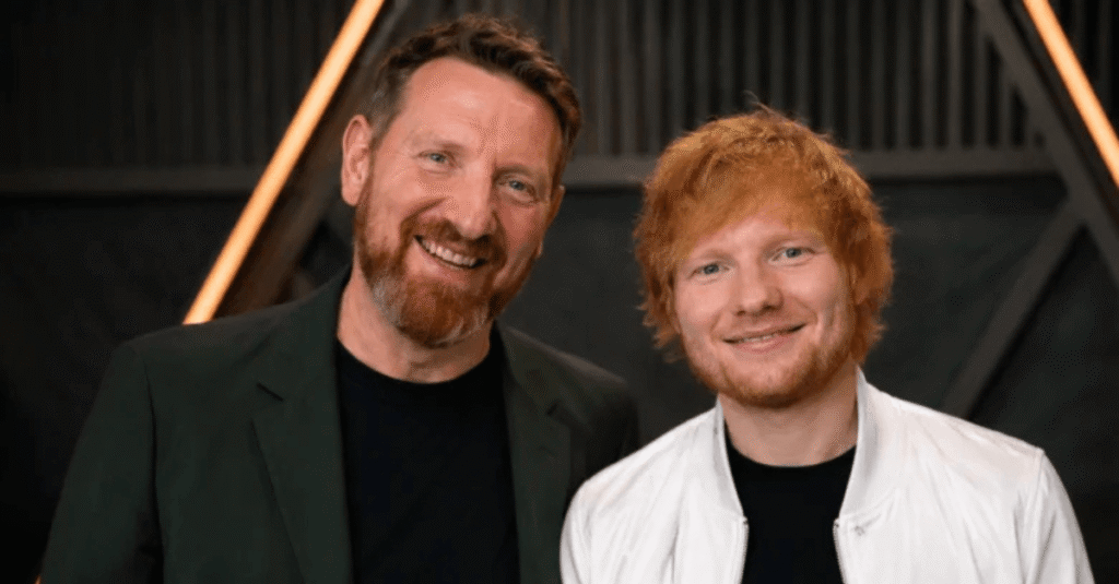 Sean Connolly and Ed Sheeran at the Film Premiere